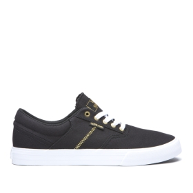 Supra Mens COBALT Black/Gold/white Low Top Shoes | CA-78982